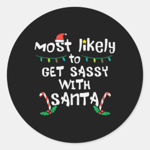 Hoogstwaarschijnlijk krijgen syy met kerstmis fami ronde sticker