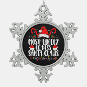 Hoogstwaarschijnlijk kust Santa Claus Kerstmis Fam Tin Sneeuwvlok Ornament