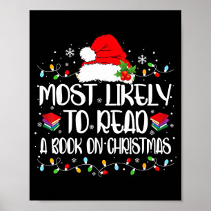 Hoogstwaarschijnlijk leest een boek met Kerstmis f Poster