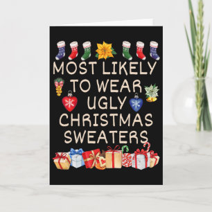 Hoogstwaarschijnlijk lelijke kersttrui dragen Matc Kaart