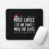 Hoogstwaarschijnlijk line dance met elfen kerstdan muismat (Met muis)