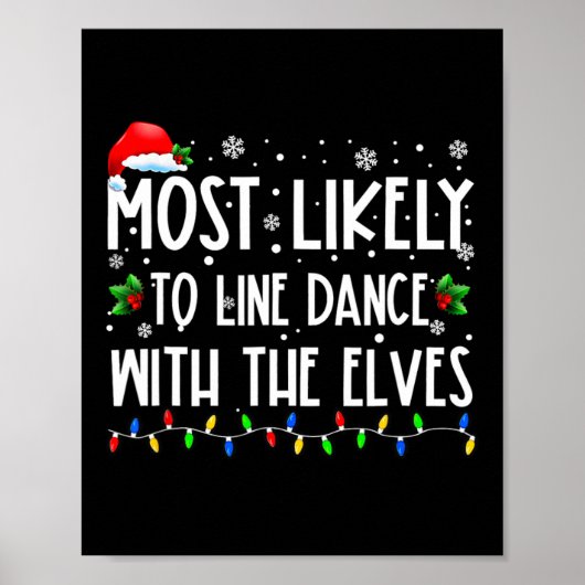 Hoogstwaarschijnlijk line dance met elfen kerstdan poster (Voorkant)
