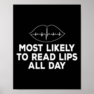 Hoogstwaarschijnlijk Lip Lezen Dove Asl Gehoorverl Poster