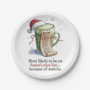 Hoogstwaarschijnlijk Matcha Drinken Terwijl Iedere Papieren Bordje