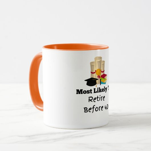 Hoogstwaarschijnlijk met pensioen gaan Afstuderen  Mok (Voorkant links)