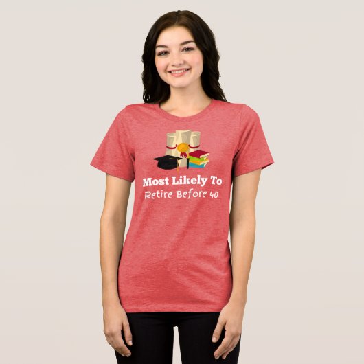 Hoogstwaarschijnlijk met pensioen gaan grappig Afs Tri-Blend Shirt (Voorkant volledig)