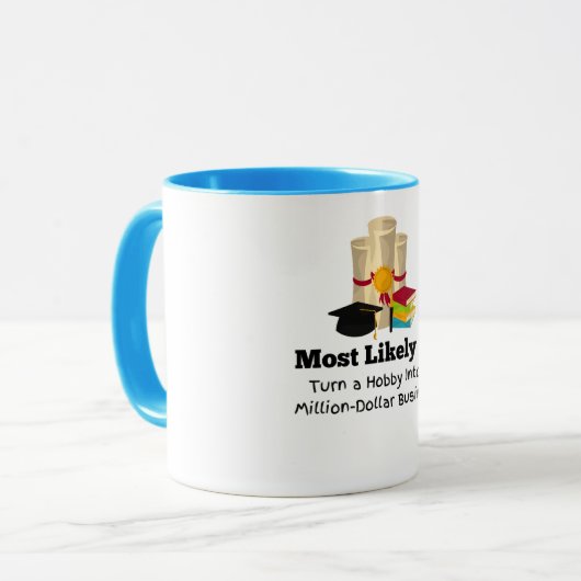 Hoogstwaarschijnlijk miljonair hobbyist Afstuderen Mok (Voorkant links)