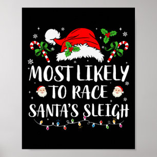 Hoogstwaarschijnlijk naar Santa's Sleigh Christmas Poster
