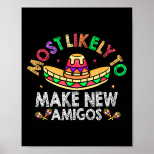 Hoogstwaarschijnlijk Nieuwe Amigos Sombrero Grappi Poster