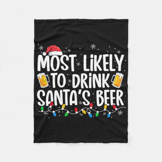 Hoogstwaarschijnlijk om de bier van de kerstman te fleece deken (Voorkant)
