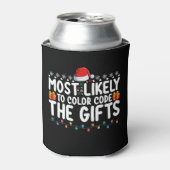 Hoogstwaarschijnlijk om de cadeaus een kleurcode t blikjeskoeler (Blikje Voorkant)