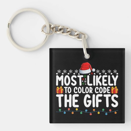 Hoogstwaarschijnlijk om de cadeaus een kleurcode t sleutelhanger (Voorkant)