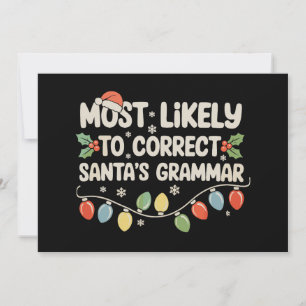 Hoogstwaarschijnlijk om de grammatica van Kerstman Feestdagenkaart