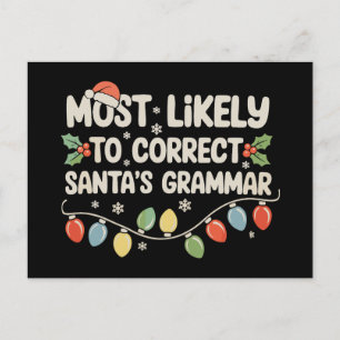 Hoogstwaarschijnlijk om de grammatica van Kerstman Feestdagenkaart