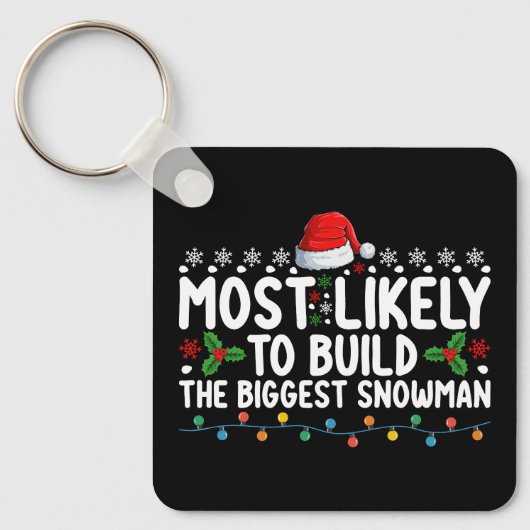 Hoogstwaarschijnlijk om de grootste sneeuwman snee sleutelhanger (Voorkant)