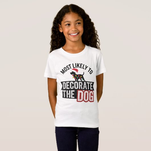 🐶Hoogstwaarschijnlijk om de hond grappige kerst v T-shirt (Voorkant volledig)