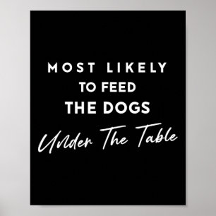 Hoogstwaarschijnlijk om de honden onder de tafel K Poster