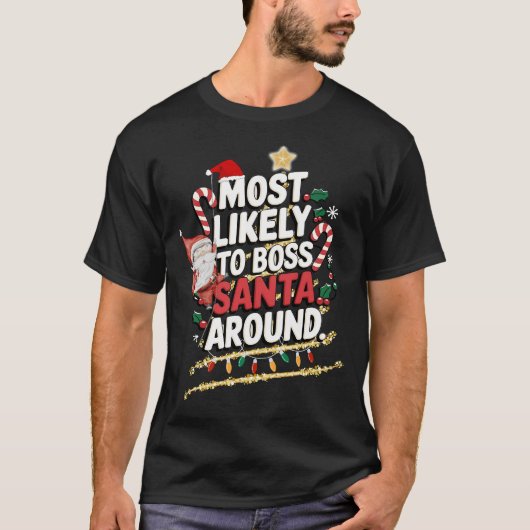 Hoogstwaarschijnlijk om de kerstman rond Frosty Fa T-shirt (Voorkant)