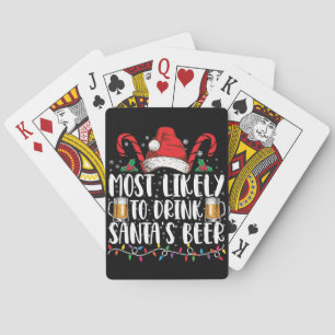 Hoogstwaarschijnlijk om de Kerstman zijn Bier te D Pokerkaarten