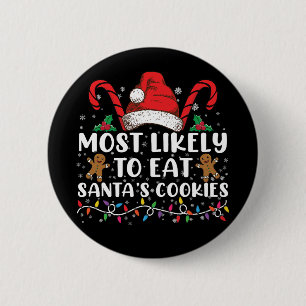 Hoogstwaarschijnlijk om de koekjes van de kerstman ronde button 5,7 cm