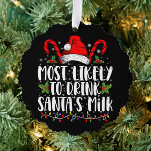Hoogstwaarschijnlijk om de melk van de kerstman te ornament kaart