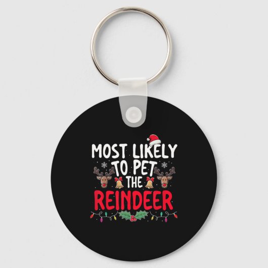 Hoogstwaarschijnlijk om de rendier kerst grappig X Sleutelhanger (Voorkant)