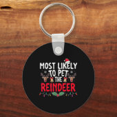 Hoogstwaarschijnlijk om de rendier kerst grappig X Sleutelhanger (Voorkant)