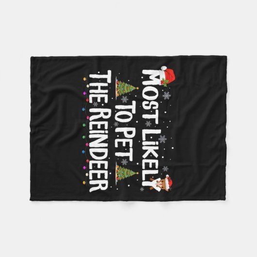 Hoogstwaarschijnlijk om de rendier Kerstmis Fam Fleece Deken (Voorkant (Horizontaal))