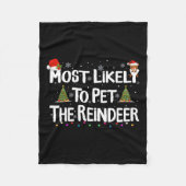 Hoogstwaarschijnlijk om de rendier Kerstmis Fam Fleece Deken (Voorkant)