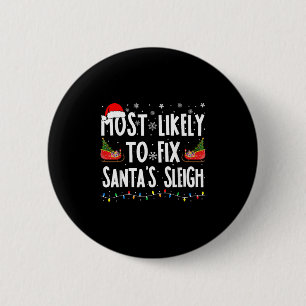 Hoogstwaarschijnlijk om de slee van de kerstman te ronde button 5,7 cm
