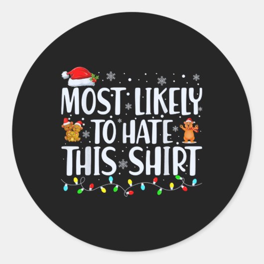 Hoogstwaarschijnlijk om deze Kerstmis pyjama famil Ronde Sticker (Voorkant)
