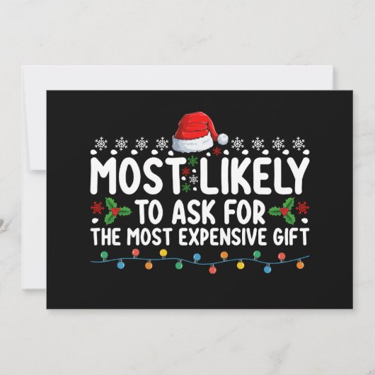 Hoogstwaarschijnlijk om het duurste cadeau te vrag kaart (Voorkant)