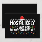 Hoogstwaarschijnlijk om het duurste cadeau te vrag kaart (Voorkant / Achterkant)