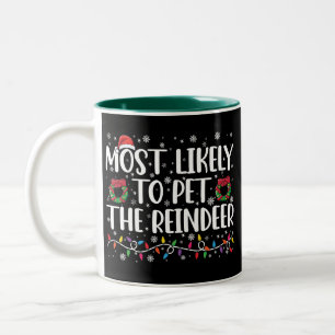 Hoogstwaarschijnlijk om het rendier te aaien Grapp Tweekleurige Koffiemok
