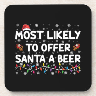 Hoogstwaarschijnlijk om Kerstman een biertje Kerst Bier Onderzetter