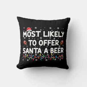 Hoogstwaarschijnlijk om Kerstman een biertje Kerst Kussen