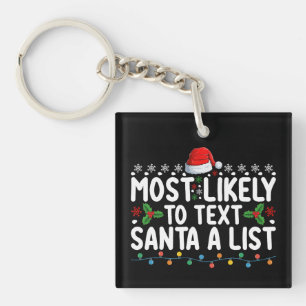Hoogstwaarschijnlijk om Kerstman een lijst kerstva Sleutelhanger