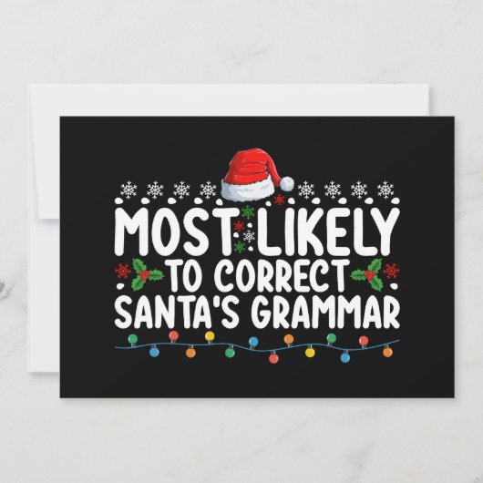 Hoogstwaarschijnlijk om Kerstman's grammatica kers Kaart (Voorkant)