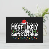 Hoogstwaarschijnlijk om Kerstman's grammatica kers Kaart (Staand voorkant)