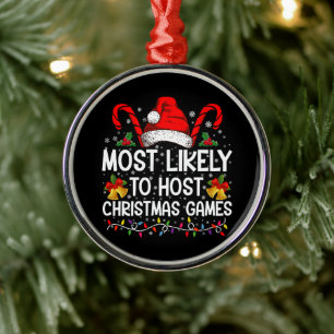 Hoogstwaarschijnlijk om Kerstspellen Familie te or Metalen Ornament