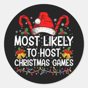 Hoogstwaarschijnlijk om Kerstspellen Familie te or Ronde Sticker