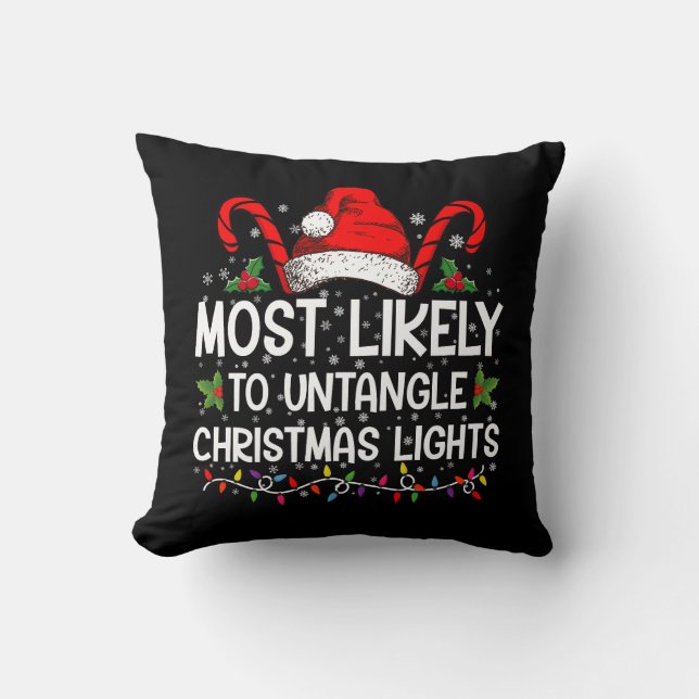 Hoogstwaarschijnlijk om kerstverlichting te ontwar kussen (Voorkant)