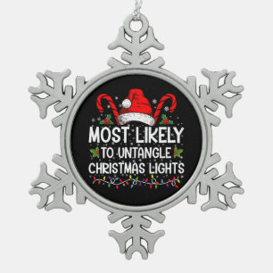 Hoogstwaarschijnlijk om kerstverlichting te ontwar tin sneeuwvlok ornament