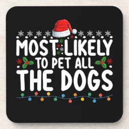 Hoogstwaarschijnlijk om met alle honden kerstfamil bier onderzetter