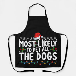 Hoogstwaarschijnlijk om met alle honden kerstfamil schort