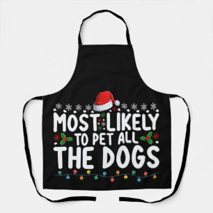 Hoogstwaarschijnlijk om met alle honden kerstfamil schort