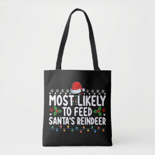 Hoogstwaarschijnlijk om rendieren van kerstman te  tote bag