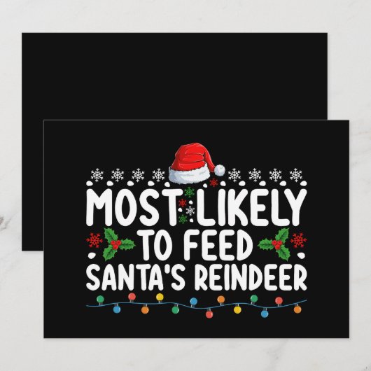 Hoogstwaarschijnlijk om Santa's rendieren kerst te Kaart (Voorkant / Achterkant)