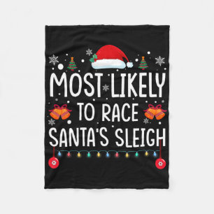 Hoogstwaarschijnlijk om Santa's slee te racen Fami Fleece Deken