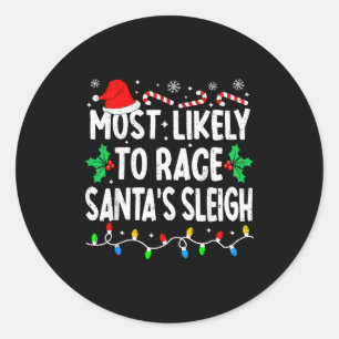 Hoogstwaarschijnlijk om Santa's slee te racen Fami Ronde Sticker